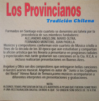 Los Provincianos (2) : Tradición Chilena (CD, Comp, RM)
