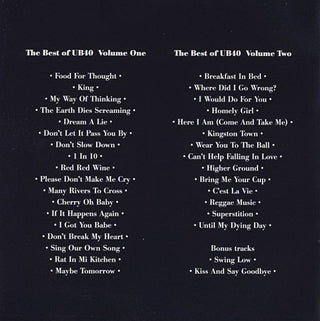 UB40 : The Best Of UB40 - Volumes 1 & 2 (2xCD, Comp)