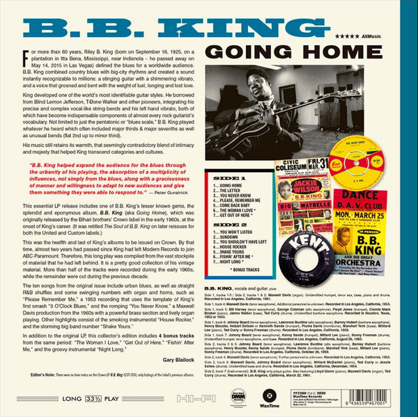 B.B. King : Going Home (LP, Album, Ltd, RE)