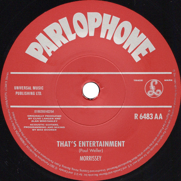 David Bowie & Morrissey : Cosmic Dancer (Live) / That's Entertainment  (7", Single)