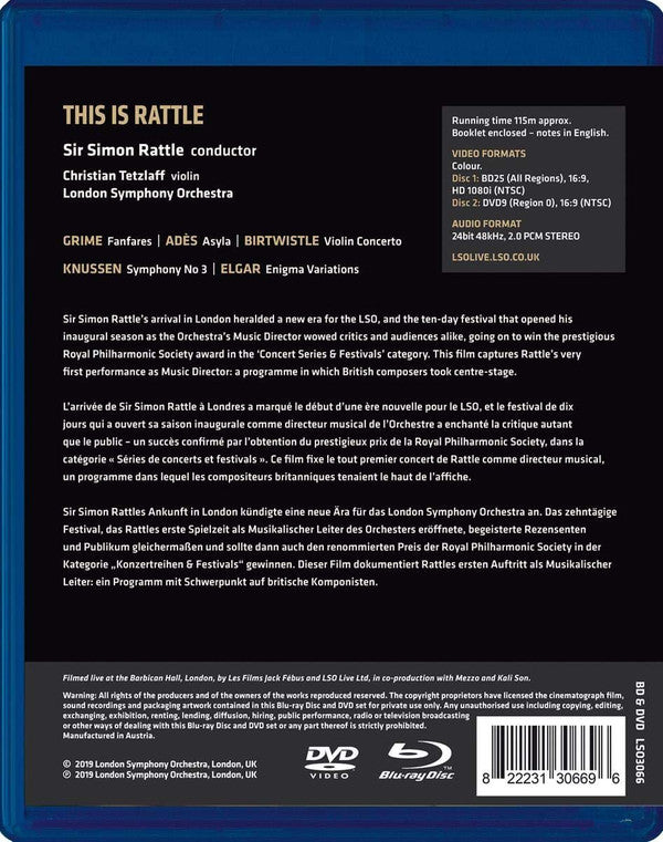 London Symphony Orchestra, Sir Simon Rattle : This Is Rattle (Blu-ray + DVD-V, PAL)