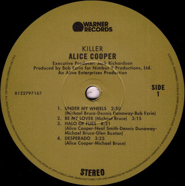 Alice Cooper : Killer (LP, Album, RE, RP, 180)