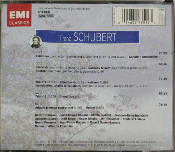 Franz Schubert : Musique De Chambre (5xCD, Comp)
