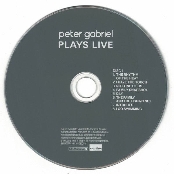 Peter Gabriel : Plays Live (2xCD, Album, RE, RM)