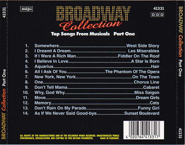 Unknown Artist : Broadway Collection (The Songs From Musicals) (3xCD, Comp + Box)