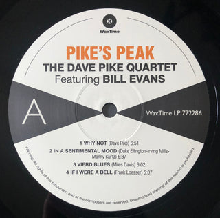 Dave Pike Quartet Featuring Bill Evans : Pike's Peak (LP, Album, Ltd, RE)