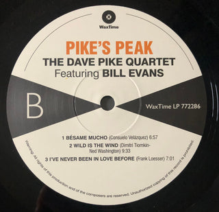 Dave Pike Quartet Featuring Bill Evans : Pike's Peak (LP, Album, Ltd, RE)