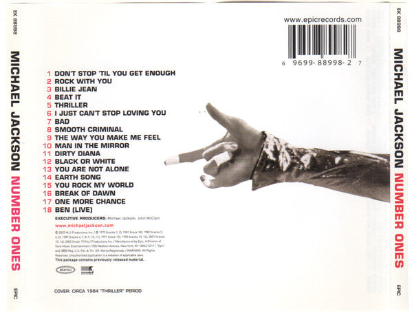 Michael Jackson : Number Ones (CD, Album, Comp, RE, Thr)