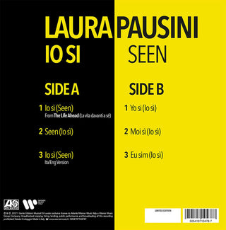 Laura Pausini : Io Sì (Seen) (From “The Life Ahead" La Vita Davanti A Sé) (12", EP, Ltd, Num, Yel)