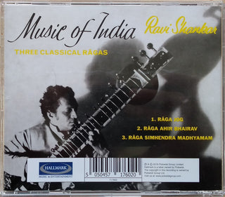 Ravi Shankar : Music Of India Three Classical Ragas (CD, Album, RE)