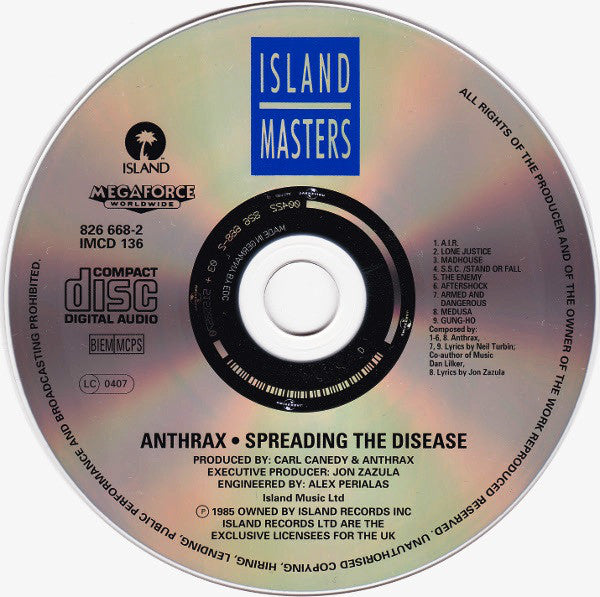 Anthrax : Spreading The Disease (CD, Album, RE, EDC)