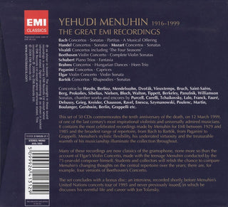 Yehudi Menuhin : The Great EMI Recordings (51xCD, Comp, Mono + Box)