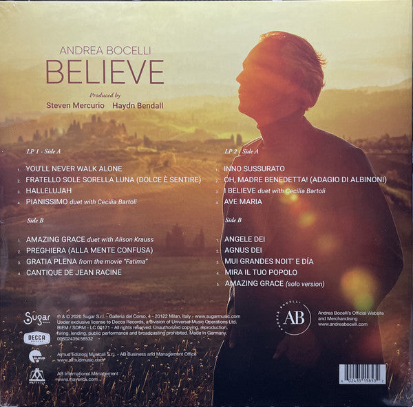 Andrea Bocelli : Believe (2xLP, Album, Dlx)