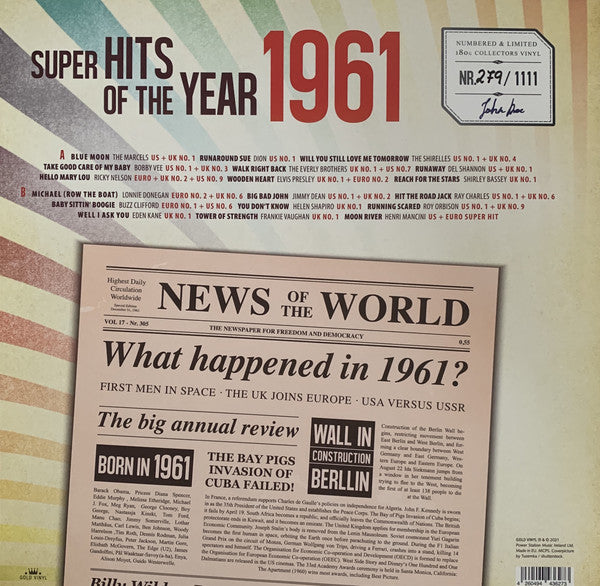 Various : Super Hits Of The Year 1961 (LP, Comp, Ltd)