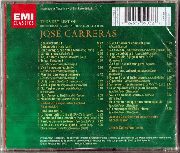 José Carreras : The Very Best Of José Carreras (2xCD, Comp)
