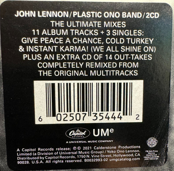 John Lennon / The Plastic Ono Band : John Lennon / Plastic Ono Band (CD, Album, RE + CD)