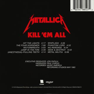 Metallica : Kill 'Em All (CD, Album, RE, RM, Dig)