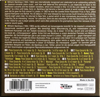 Wilhelm Backhaus Plays Ludwig van Beethoven : Sonatas & Variations & The Complete Concertos (10xCD, Comp, Mono + Box, Cla)