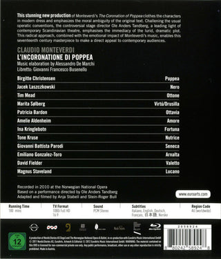 Claudio Monteverdi - Orchestra of the Norwegian National Opera, Alessandro De Marchi : L'Incoronatione Di Poppea (Blu-ray)