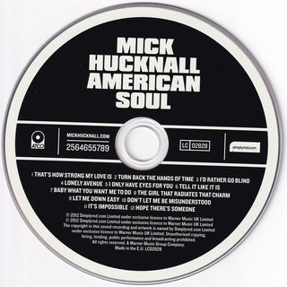 Mick Hucknall : American Soul (CD, Album, RP)