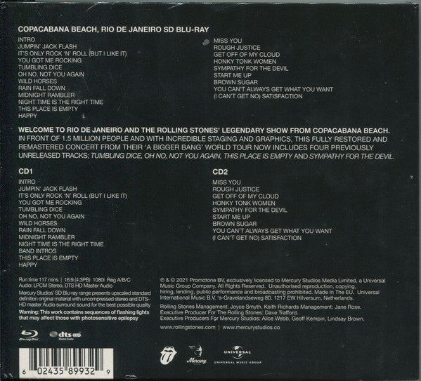 The Rolling Stones : A Bigger Bang - Live On Copacabana Beach (Blu-ray, Album + 2xCD, Album + RE, RM)
