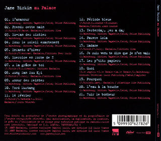 Jane Birkin : Au Palace (CD, Album)