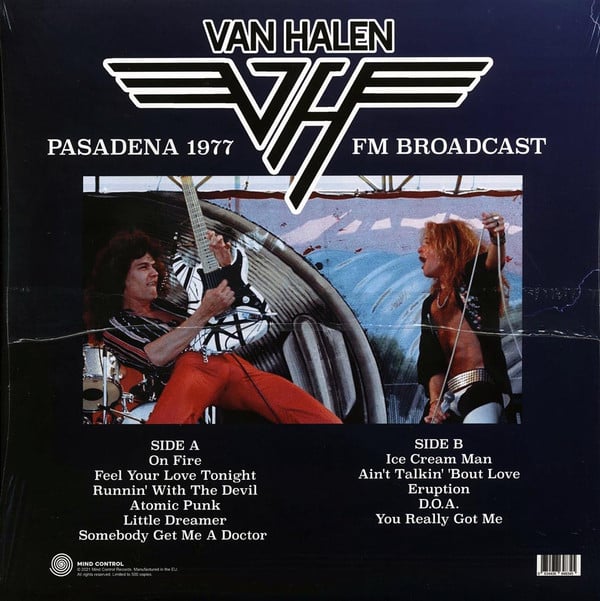 Van Halen : Live In Pasadena 1977 FM Broadcast (LP, Ltd, Unofficial)