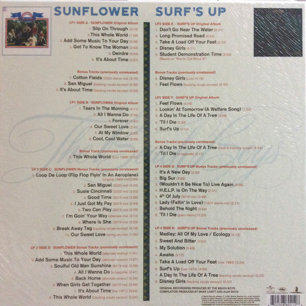 The Beach Boys : Feel Flows (The Sunflower & Surf's Up Sessions 1969-1971) (2xLP, Album, RE, RM + 2xLP, Comp, RM + Box, Comp)