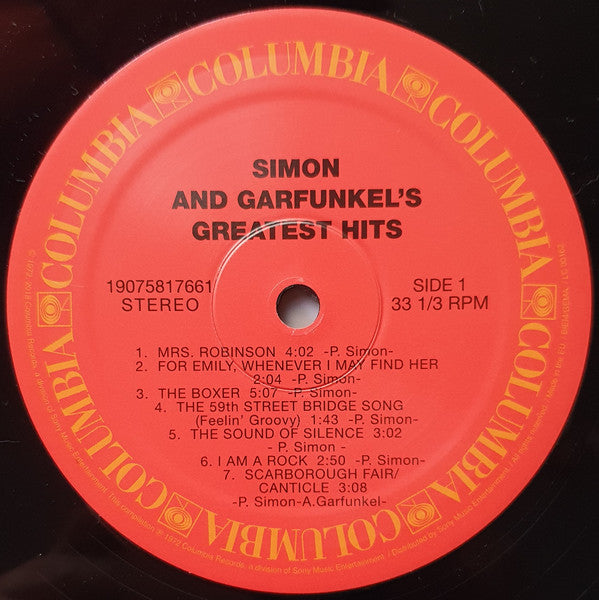 Simon & Garfunkel : Simon And Garfunkel's Greatest Hits (LP, Comp, RE)