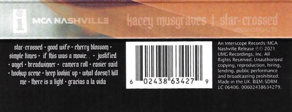 Kacey Musgraves : Star-Crossed (Cass, Album, Gre)
