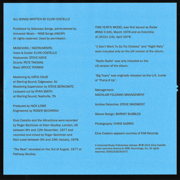 Elvis Costello : This Year's Model (CD, Album, RE, RM)