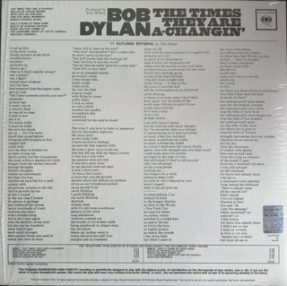 Bob Dylan : The Times They Are A-Changin' (LP, Album, Mono, RE, 180)