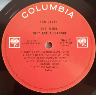 Bob Dylan : The Times They Are A-Changin' (LP, Album, Mono, RE, 180)