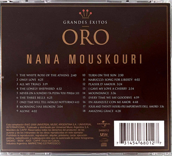 Nana Mouskouri : Oro - Grandes Exitos (CD, Comp, RP)