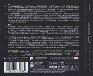 Andrea Bocelli : Concerto: One Night In Central Park  10th Anniversary Edition (CD, Album + DVD-V, NTSC + RE, Fan)