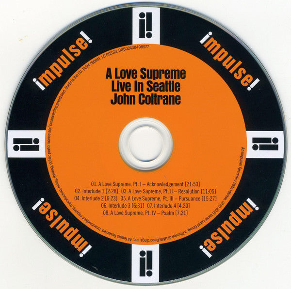 John Coltrane : A Love Supreme: Live In Seattle (CD, Album)