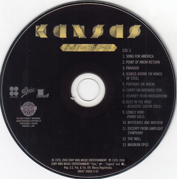 Kansas (2) : Two For The Show (2xCD, Album, RE)