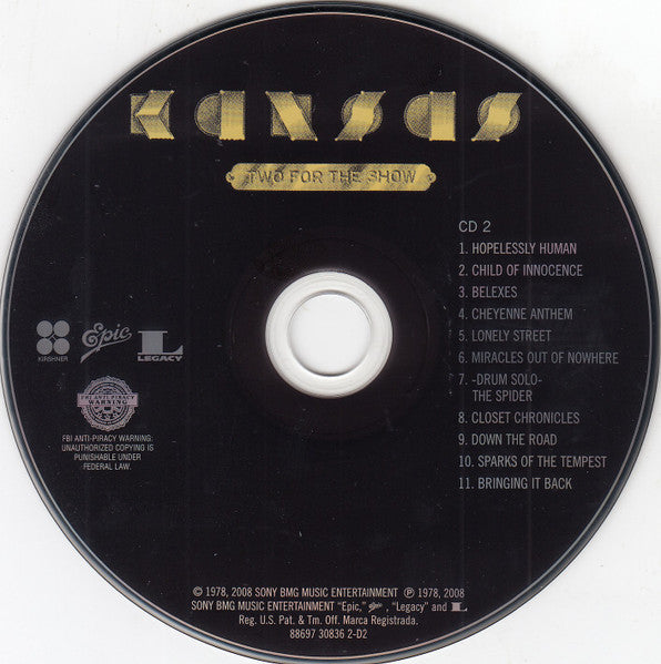 Kansas (2) : Two For The Show (2xCD, Album, RE)