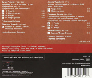 Thomas Schippers, Sergei Prokofiev, Gioacchino Rossini : Prokofiev Symphony No. 5 / Rossini / Vivaldi / Durante / Salieri (CD)