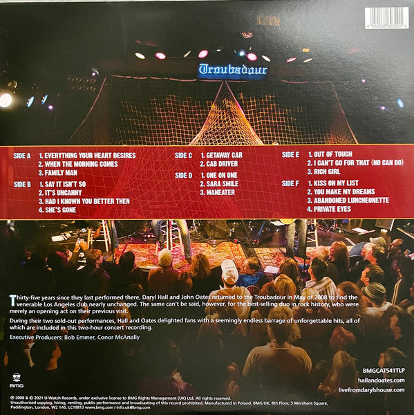 Daryl Hall & John Oates : Live At The Troubadour (3xLP, RE)