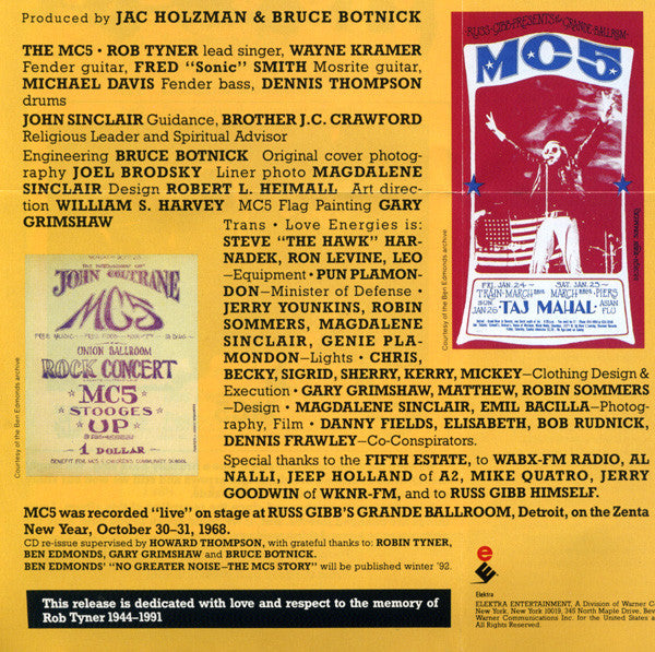 MC5 : Kick Out The Jams (CD, Album, RE, RP)