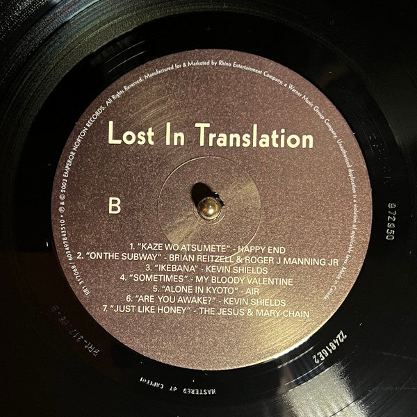 Various : Lost In Translation (Music From The Motion Picture Soundtrack) (LP, RE, RP)