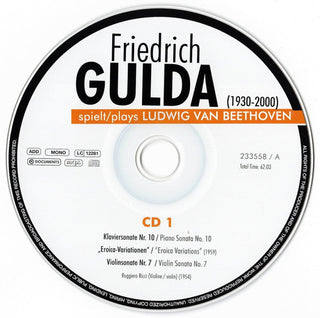 Friedrich Gulda : Spielt/Plays Ludwig Van Beethoven (3xCD, Mono)