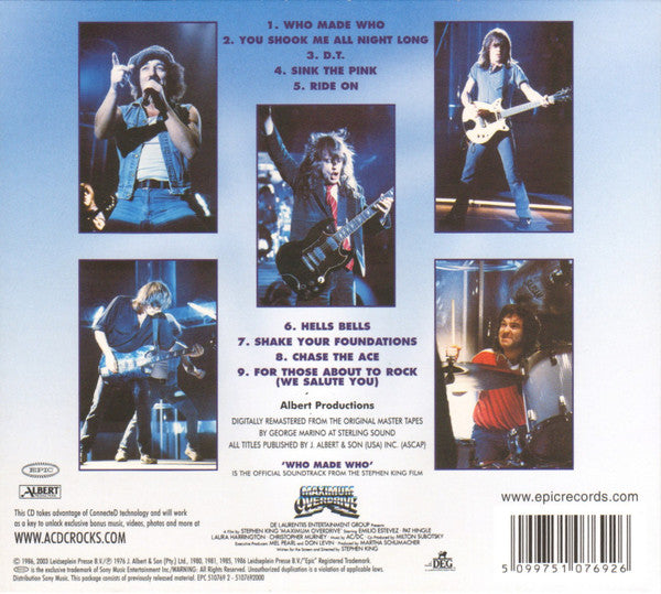 AC/DC : Who Made Who (CD, Album, RE, RM, Dig)