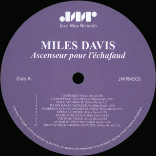 Miles Davis : Ascenseur Pour L'échafaud = Lift To The Scaffold (LP, Album, Ltd, RE, RM, 180)