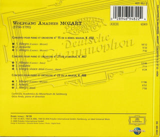 Wolfgang Amadeus Mozart, Camerata Academica Salzburg, Géza Anda : Concertos pour Piano et Orchestre N° 15, 21 et 23 (CD, Comp, RE, RM)