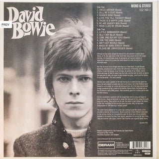David Bowie : David Bowie (LP, Mono + LP + Album, RE, RM, 180)