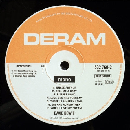 David Bowie : David Bowie (LP, Mono + LP + Album, RE, RM, 180)