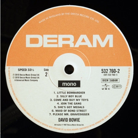 David Bowie : David Bowie (LP, Mono + LP + Album, RE, RM, 180)
