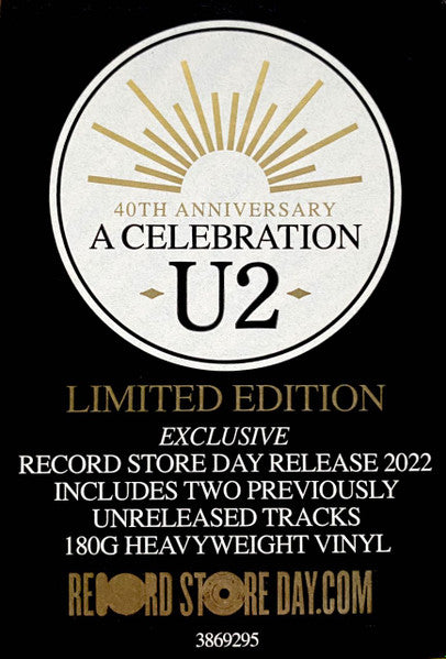 U2 : A Celebration (12", RSD, Single, Ltd, RE, 180)